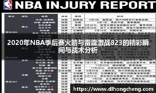 2020年NBA季后赛火箭与雷霆激战823的精彩瞬间与战术分析